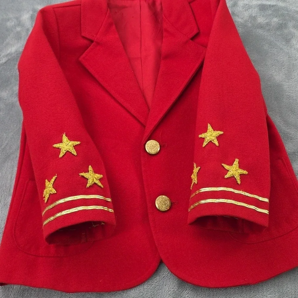 Vintage Good Lad Red Gold Button Blazer Little Boys Size 4 Made‎ In The USA